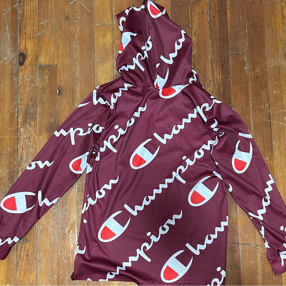 Champion Maroon Logo Hoodie
